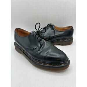 Black DR MARTENS 1461 LEATHER OXFORD Shoes Size 6 Made ENGLAND PostPunk Vtg 90s